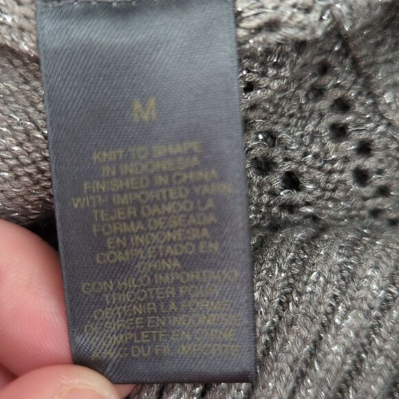 Liz Claiborne Women's Ribbed Silver Metallic Sparkly Turtleneck Size Medium - Picture 3 of 6